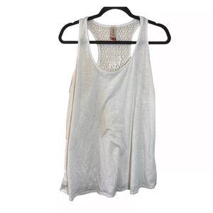 No Boundaries White Tank Top Plus Size XXL Lace Racerback Neutral Sleeveless